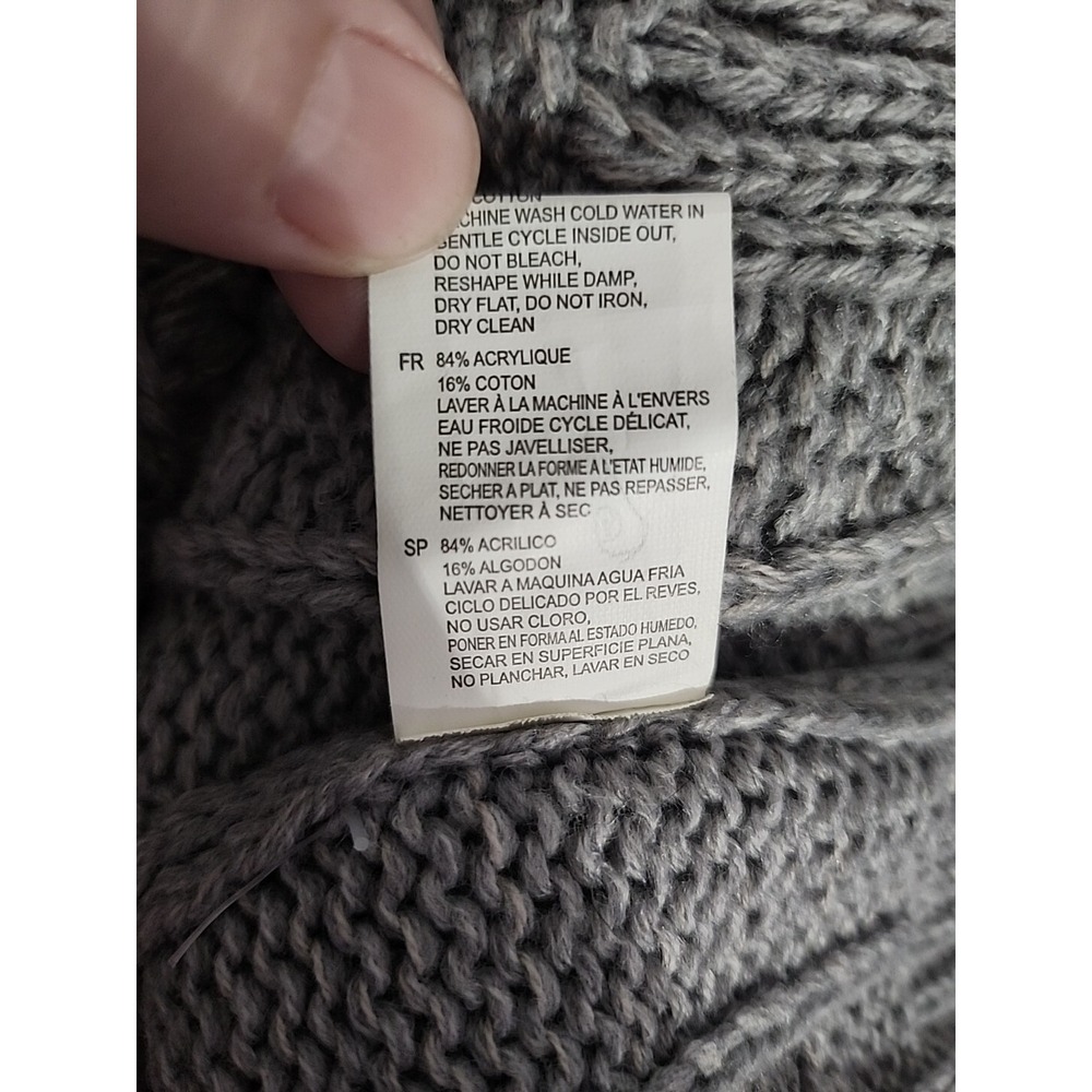 RD Style Gray Cable Knit Sweater Side Snap Button Design Women's Size M - Picture 10 of 10